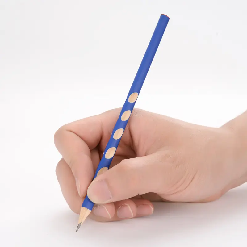 Crayon en bois Triangle personnalisé démarrage facile trou ergonomique rainuré conception 2B HB crayon en graphite