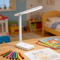 Lampe d'étude pliable pour étudiants, lampe de bureau LED moderne rechargeable par toucher, lampe de table pliable