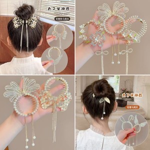 Élégant et raffiné, pince à cheveux en alliage haut de gamme avec pompon fleur de cerisier et incrustations de diamants pour chignon, pour femme - Product Image 2