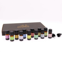 Ensemble de 12 huiles essentielles pures personnalisées avec étiquette privée, 5 ml, senteurs d'arbre à thé, emballage en boîte cadeau kraft, kit d'aromathérapie, OEM/ODM