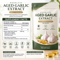 Gélules d'extrait d'ail vieilli sans OGM, sans gluten, inodores, suppléments naturels à base de plantes, gélules d'ail vieilli inodores
