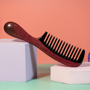 Sandalwood Scalp Massage Hair Brush 15-20Cm <b>Wide</b> Tooth For General Population - Product Image 3