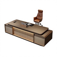 Bureau de direction en bois massif haut de gamme, table de bureau exécutive écologique de luxe, mobilier de bureau moderne pour PDG et directeurs, bureau d'écriture minimaliste