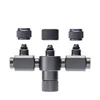 USMILEPET Répartiteur de CO2 pour aquarium 1 vers 2 avec compteur de bulles et valve à aiguille, collecteur de dioxyde de carbone bidirectionnel pour aquarium planté