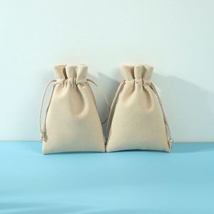 Bolsa de Joyería de Terciopelo con Cordón, Rectangular, Beige, 8x10cm 15x20cm, para Empaque de Pulseras, Empaque para Puntos de Venta - Product Image 4