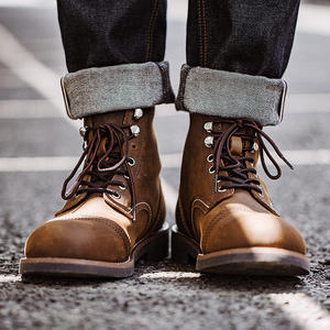 Chaussures 2025 tendance en cuir véritable bottes <span class=keywords><strong>de</strong></span> moto pour hommes Maden Cowboy bottes botte <span class=keywords><strong>de</strong></span> travail cheville automne RTS Botas Para Hombre - Product Image 4