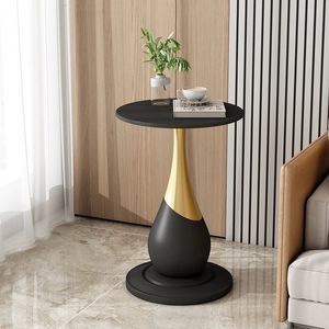 Mesa Auxiliar de 56x40cm, Mesa de Centro para Sofá, <span class=keywords><strong>Estilo</strong></span> <span class=keywords><strong>Italiano</strong></span> Popular, Lujo Ligero Moderno, Mesa Redonda Pequeña para el Dormitorio, Decoración Escultural - Product Image 3