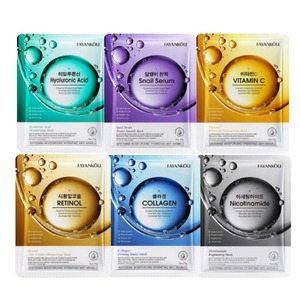 <span class=keywords><strong>Masque</strong></span> facial en feuille coréen hydratant et éclaircissant à la nicotinamide, à la bave d'escargot, à la vitamine C et au collagène <span class=keywords><strong>pour</strong></span> peaux sensibles - Product Image 1