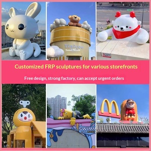 Sculpture IP d'animal en FRP, peinture colorée personnalisée, mascotte de porte, poupée ODM, grande décoration paysagère extérieure, magnifique présentation - Product Image 4