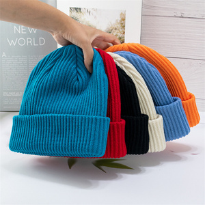 Gorro de Punto Acrílico de Invierno Cálido de Color Sólido con Logotipo Personalizado a <span class=keywords><strong>Precio</strong></span> de Fábrica - Product Image 1