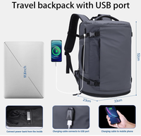 Sac à dos de voyage 40L approuvé par la TSA avec port de charge USB, compatible avec ordinateur portable 17,3 pouces, design antivol, compartiment à chaussures
