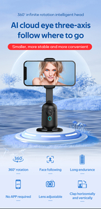 Support Capteur de Mouvement Intelligent <span class=keywords><strong>pour</strong></span> Prise de Vue, Rotation 360°, Suivi Automatique du Corps et du Visage, Stabilisateur Cardan <span class=keywords><strong>pour</strong></span> Téléphone et Appareil Photo - Product Image 2