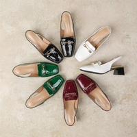 Nouvelles Sandales Slingback Confortables en Cuir Verni pour Femme, Talon Bas de 4 cm, Idéales pour l'Été et les Fêtes, Collection 2026