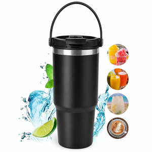 Taza de Viaje Resistente de Acero Inoxidable Aislada de 30oz con Pajita Abatible y Asa Ergonómica para Aventuras al Aire Libre, Doble Pared Antiderrames - Product Image 4