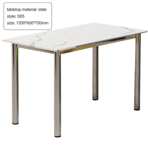 Yüksek kalite fabrika toptan restoran Cafe mobilya kontrplak paslanmaz çelik ayak taban dikdörtgen yemek odası masaları seti - Product Image 2