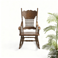 Fauteuil à bascule en bois massif durable fait à la main de style victorien pour la maison, l'hôtel, l'appartement, la chambre à coucher, la villa, la décoration extérieure et le salon