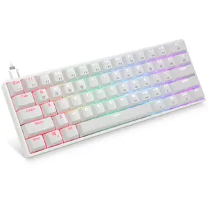 <span class=keywords><strong>SK61</strong></span> Gk61 Portable <span class=keywords><strong>60</strong></span>% clavier mécanique Gateron commutateurs optiques rétro-éclairé clavier de jeu filaire interchangeable à chaud pour PC - Product Image 3