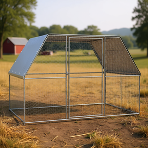 Gabbia per Polli in Acciaio Zincato Argentato, Grande Recinto in Polietilene per Animali - Product Image 2