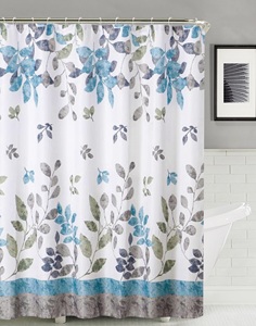 ชุดผ้าม่านห้องน้ำลายดอกไม้คลาสสิกแบบเป็นมิตรกับสิ่งแวดล้อม 13 ชิ้น พร้อมตะขอ ขนาด 70x72 นิ้ว (180x180 ซม.) ยี่ห้อ <span class=keywords><strong>Yobai</strong></span> พร้อมที่แขวนผ้าเช็ดตัว - Product Image 2