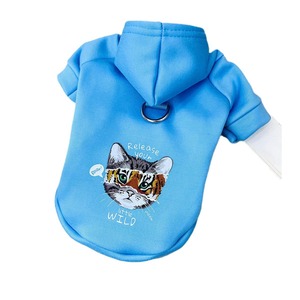 Sudadera con capucha para perro con hebilla para correa, forro polar de seda de leche, ropa para mascotas de otoño e invierno, negro, rosa, azul - Product Image 5