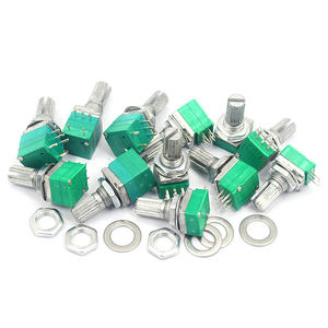 Potentiomètre rotatif à 5 broches RK097NS B500K <span class=keywords><strong>Ohm</strong></span> pour amplificateur audio, double potentiomètre avec interrupteur - Product Image 3