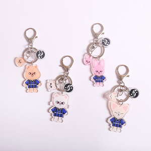 Llavero de Plástico con Dibujos Animados de KPOP <span class=keywords><strong>Stray</strong></span> Kids SKZ, Llavero Acrílico con Foto Digital Impresa con Protección UV, Tipo de Metal de Acero Inoxidable para Llaves - Product Image 3