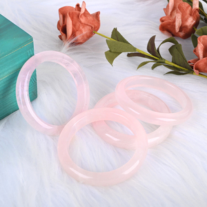 Wholesale Natural Healing <b>Stone</b> Bangle Hand Made Rose Quartz Charm Bangle <b>Bracelet</b> for Women Jewelry - Product Image 5
