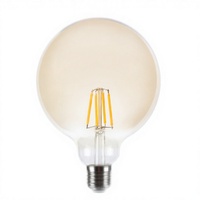 Ampoule LED à filament G95 en verre doré, E27 220-240V CE ErP, lampe globe Edison 5W blanc chaud pour la décoration de café, hôtel, maison