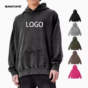 เสื้อฮู้ดดี้โอเวอร์ไซส์ 350 กรัม ปักโลโก้ตามสั่ง สไตล์วินเทจ ผ้าเทอร์รี่หนานุ่ม ใส่ได้ทุกฤดู ผ้าฝ้าย 100% - Product Image 1