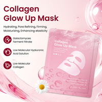 Masque en feuille pour le visage en gros, 30g, hydratant, affinant les pores, raffermissant, améliorant l'élasticité, collagène, masque éclatant