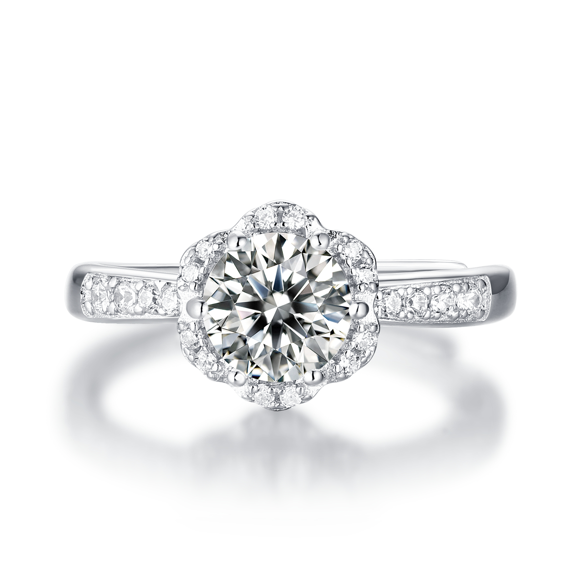 HMOIS Unique Jewelry 925 Silver Moissanite Crystal Rings Female Rings For Wedding Party