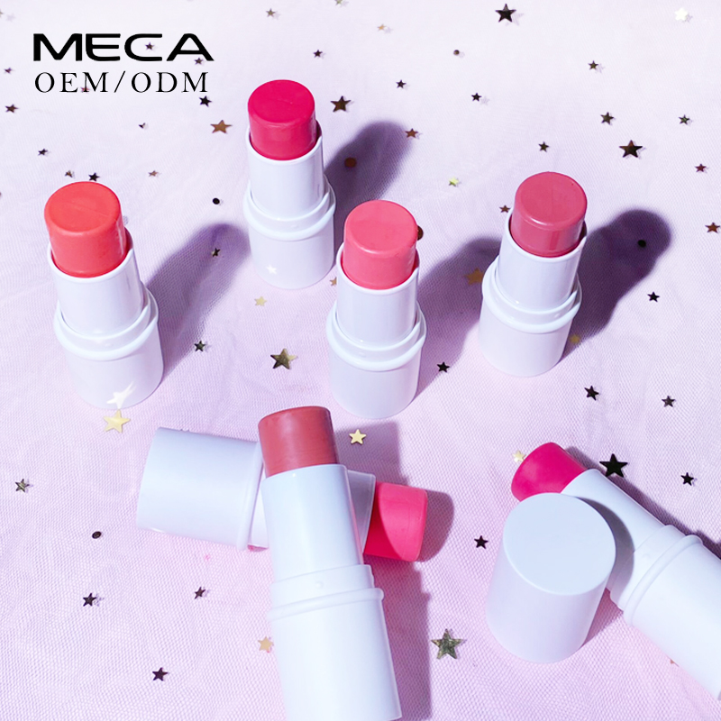 Оптовая продажа, натуральные Кремовые румяна, одинарная палочка, фирменная торговая марка, белая упаковка румян