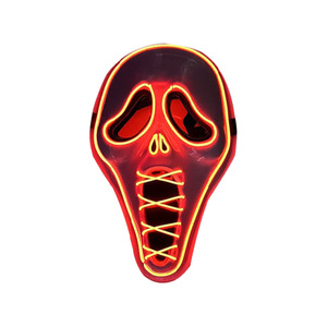 Máscara Luminosa de Halloween 2026 con Diseño de <span class=keywords><strong>Scream</strong></span>, Material de PVC, LED Reutilizable, Impresión a 4 Colores para Fiesta de Halloween - Product Image 1
