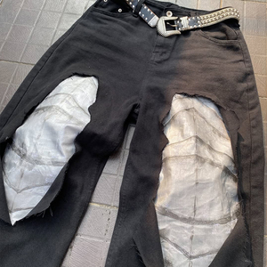Para DiZNEW 2025, pantalones <span class=keywords><strong>vaqueros</strong></span> de talla grande para <span class=keywords><strong>hombre</strong></span>, diseño único, estilo de retazos lavados en negro con los pantalones <span class=keywords><strong>vaqueros</strong></span> para <span class=keywords><strong>hombre</strong></span> más vendidos - Product Image 4