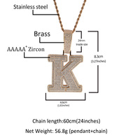 Collier à pendentif en diamant hip-hop de style européen et américain pour hommes, bijoux de niche élégants en plaqué or pour couples, vente en gros