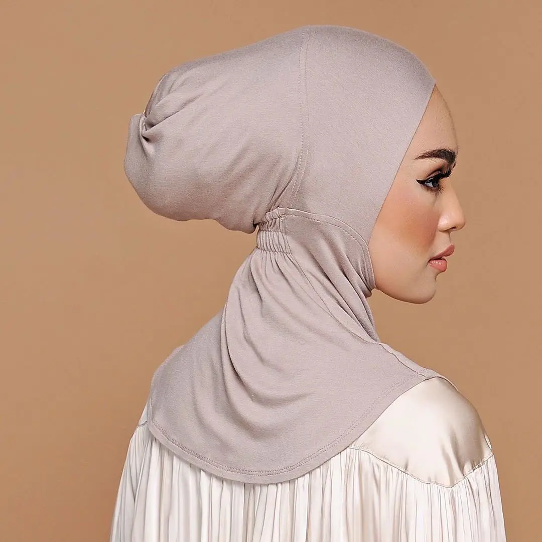 在庫20色アンダーハットキャップボーンボンネットカバーネック忍者インナーヒジャーブキャップ女性イスラム教徒イスラムラップヘッドスカーフアンダースカーフ