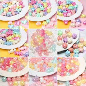 Acrylique couleur irrégulière perle placage perlé Bracelet téléphone portable chaîne stylo à bille bricolage accessoires matériel bonbons perles en vrac - Product Image 2