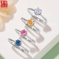 Bague pour femme classique à tige droite, motif flocon de neige, luxe, certifiée GRA, 0,5 carat, couleur D, moissanite, argent sterling S925, plaqué rhodium