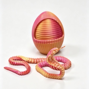 Serpiente Cobra Articulada Impresa en 3D con Huevo, Degradado Bicolor, PLA Sedoso, Juguete Flexible Antiestrés, Adorno de Escritorio, Regalo 22Network - Product Image 1