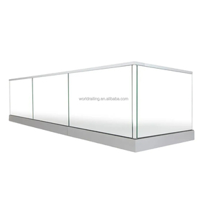 L קל להתקין שחור אלומיניום u ערוץ זכוכית מעקה מודרני זכוכית מסגרת מרפסת מעקה - Product Image 3