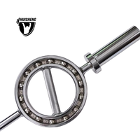 HUISHENG Acier Q235 28*1200mm Barre rotative 16KG Barre d'haltère avec poignée rotative pour les yeux Poids libres Équipement de fitness