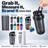 Mixeur de protéines 500 ml en TRITAN, étanche, sans BPA, écologique, avec fouet 304, ouverture à pression, pour le voyage