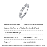 Bague NOVA S925 en argent sterling plaqué or avec motif vague Möbius et moissanite sertie à griffes pour homme et femme, paire de couple