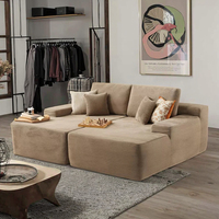 Sofa kasur korduroi Modular Super dalam, Sofa terkompresi mewah untuk Apartemen Vila kemasan vakum furnitur ruang tamu