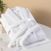 Albornoz de lujo de grado hotelero, bata de algodón de alta calidad, cinturón largo y suave de lana para adultos de talla grande