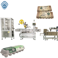 Machine d'étiquetage automatique à écran tactile SKILT PLC pour barquettes à œufs plates, cartons, autocollants pour couvercles |   Applicateur auto-adhésif