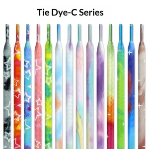 Cordones Planos de Moda para Zapatillas, Tie-Dye Degradado Cielo Estrellado, 0.8MM, para <span class=keywords><strong>Hombre</strong></span> y Mujer, AF1 AJ1, Lona - Product Image 3