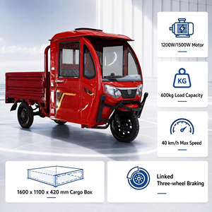<span class=keywords><strong>Triciclo</strong></span> eléctrico de carga de tres ruedas, 1500 W, con cabina cerrada y capacidad de carga de 600 kg, ideal para el transporte - Product Image 5