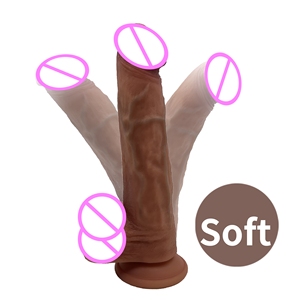 大人用6.3in大人用おもちゃ高リアルペニス液体食品グレードシリコーン二重硬度ディルド吸引カップ女性用 - Product Image 3