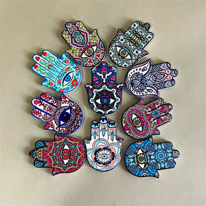 Aimant de réfrigérateur en céramique Hamsa de style européen et américain Aimant créatif Palm Angel's Eye Magnet - Product Image 2